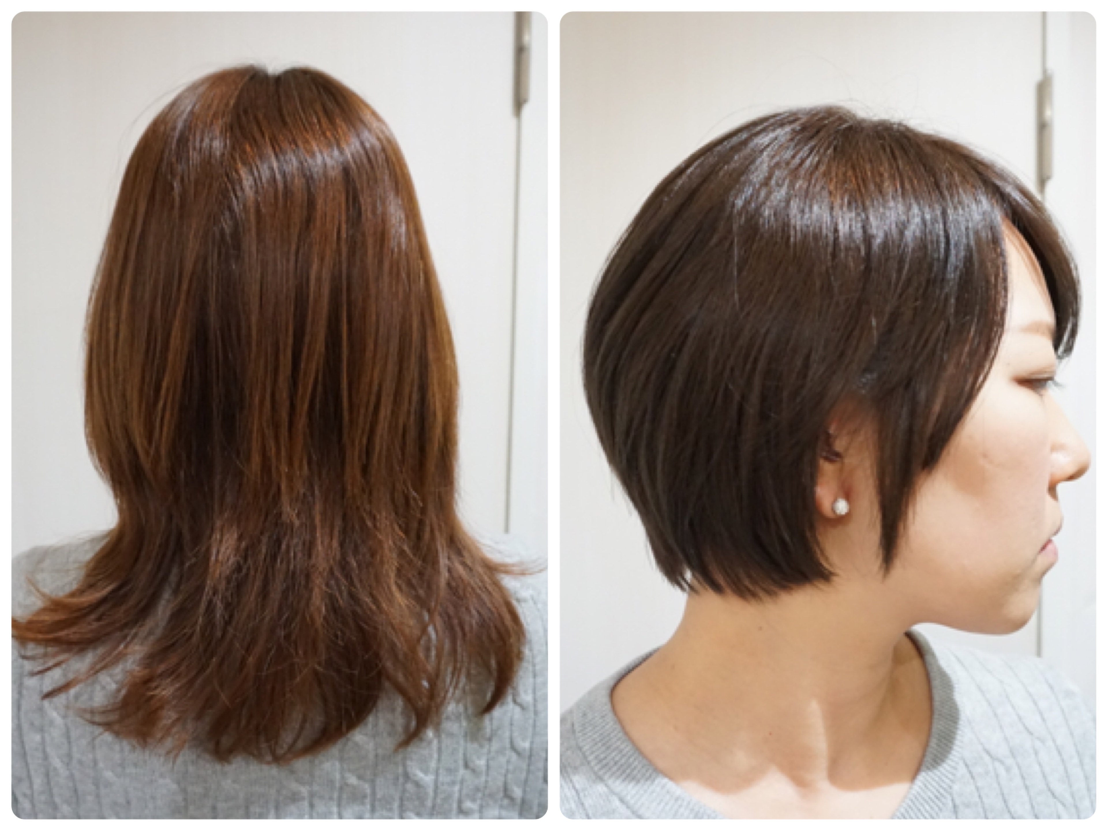 縮毛矯正をやめてクセ毛を生かしたショートヘアに 前髪を作って 面長 を解消 O I K くせ毛カット専門美容室